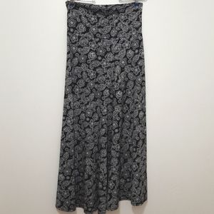 LuLaRoe Womens Maxi Floral Flowing Black Skirt, Size Small